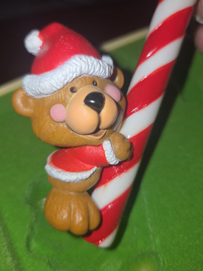 Vintage Hallmark Tree-Trimmer Ornament A Christmas Treat Bear Candy Cane 1979