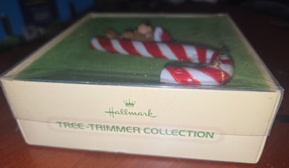 Vintage Hallmark Tree-Trimmer Ornament A Christmas Treat Bear Candy Cane 1979