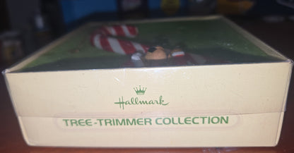 Vintage Hallmark Tree-Trimmer Ornament A Christmas Treat Bear Candy Cane 1979