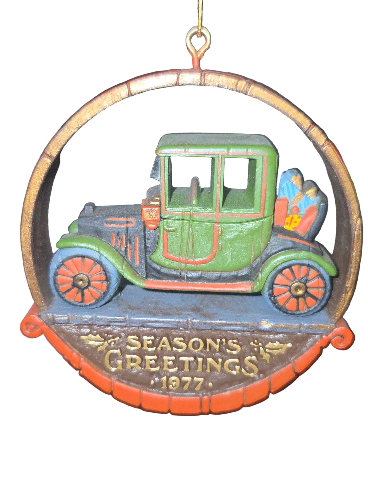 Vintage Hallmark Season's Greetings 1977 Hallmark Nostalgia Ornament Antique Car w/ Original Box