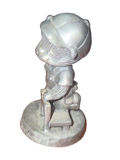 Vintage Avon Pewter Benjamin Bearington Little Bear Hard at Work Paper Airplane No Box