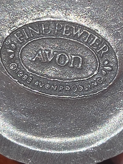Vintage Avon Pewter Benjamin Bearington Little Bear Hard at Work Paper Airplane No Box