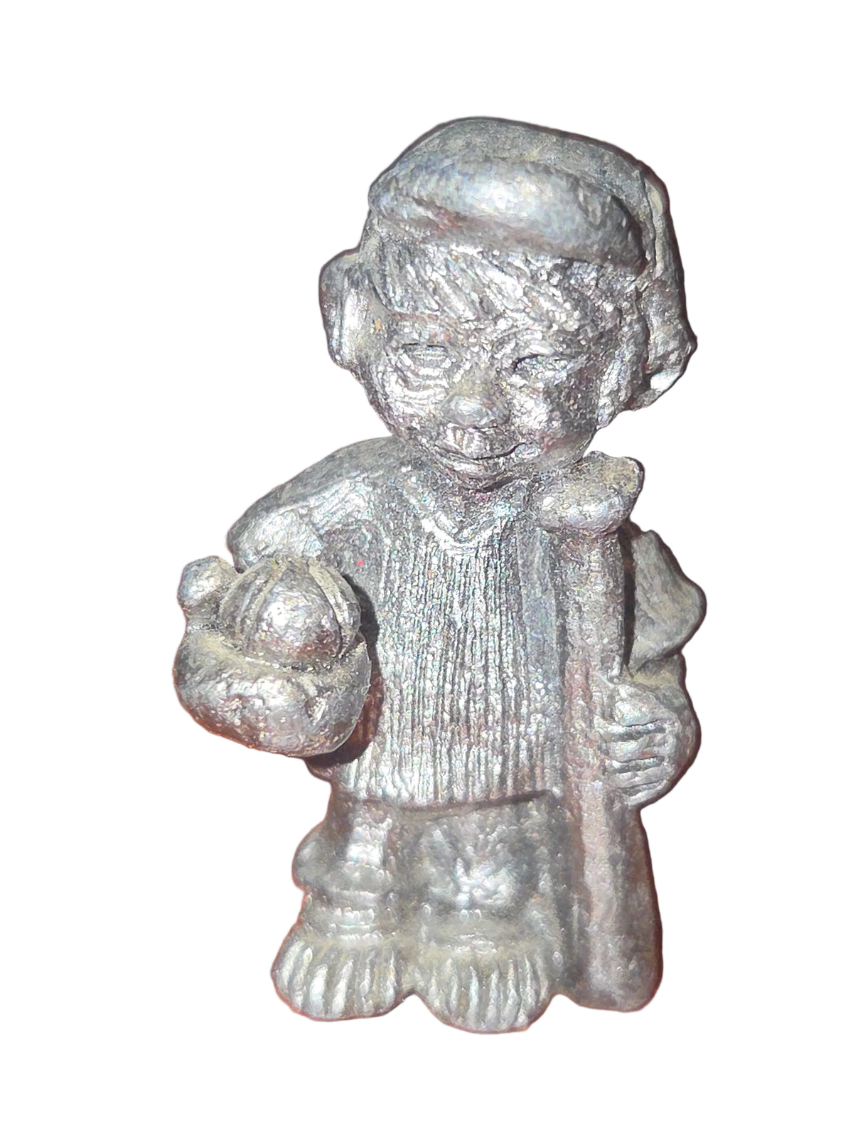 Vintage Mini Pewter Baseball Player Boy