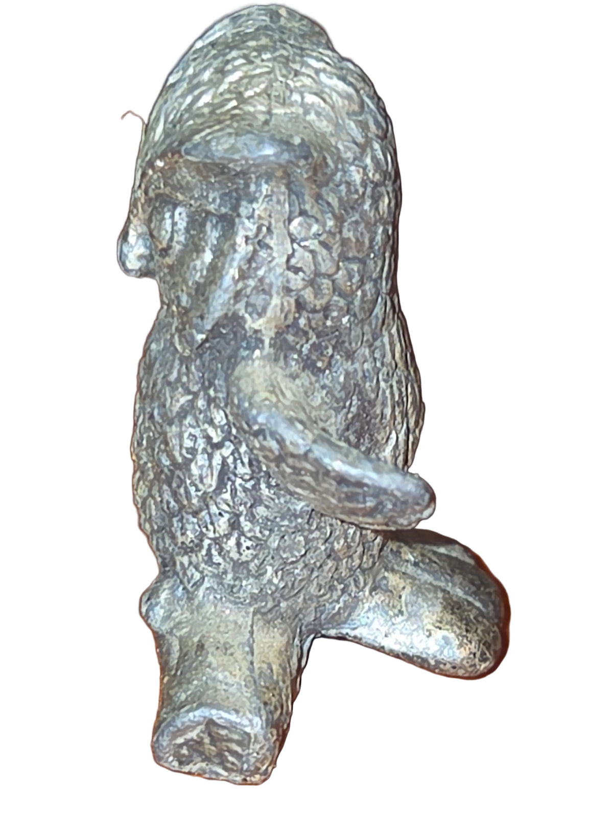 Vintage Mini Pewter Pewter Barn Owl on Tree Branch
