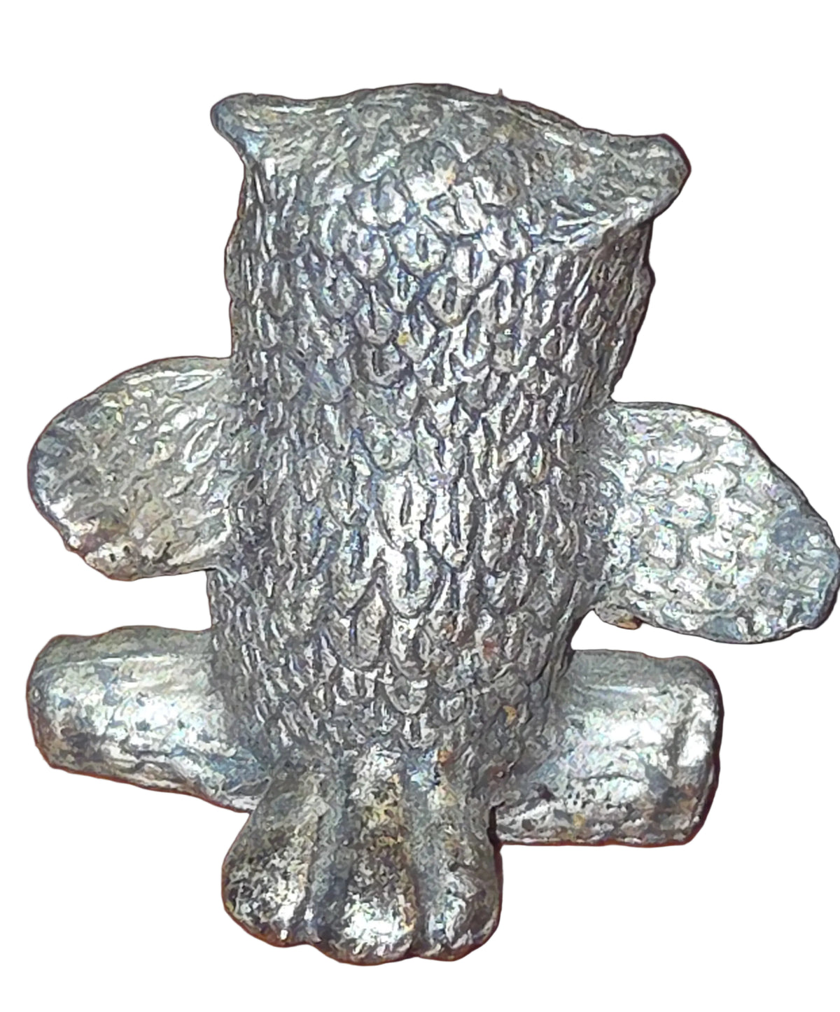 Vintage Mini Pewter Pewter Barn Owl on Tree Branch