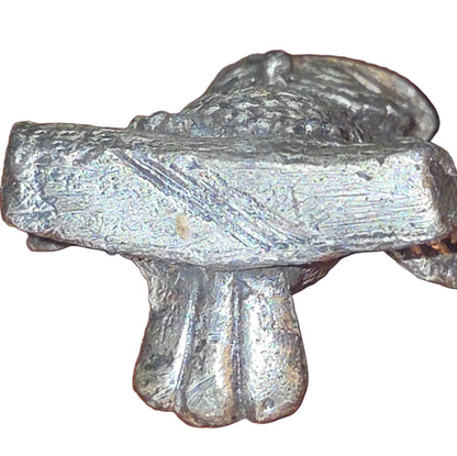 Vintage Mini Pewter Pewter Barn Owl on Tree Branch