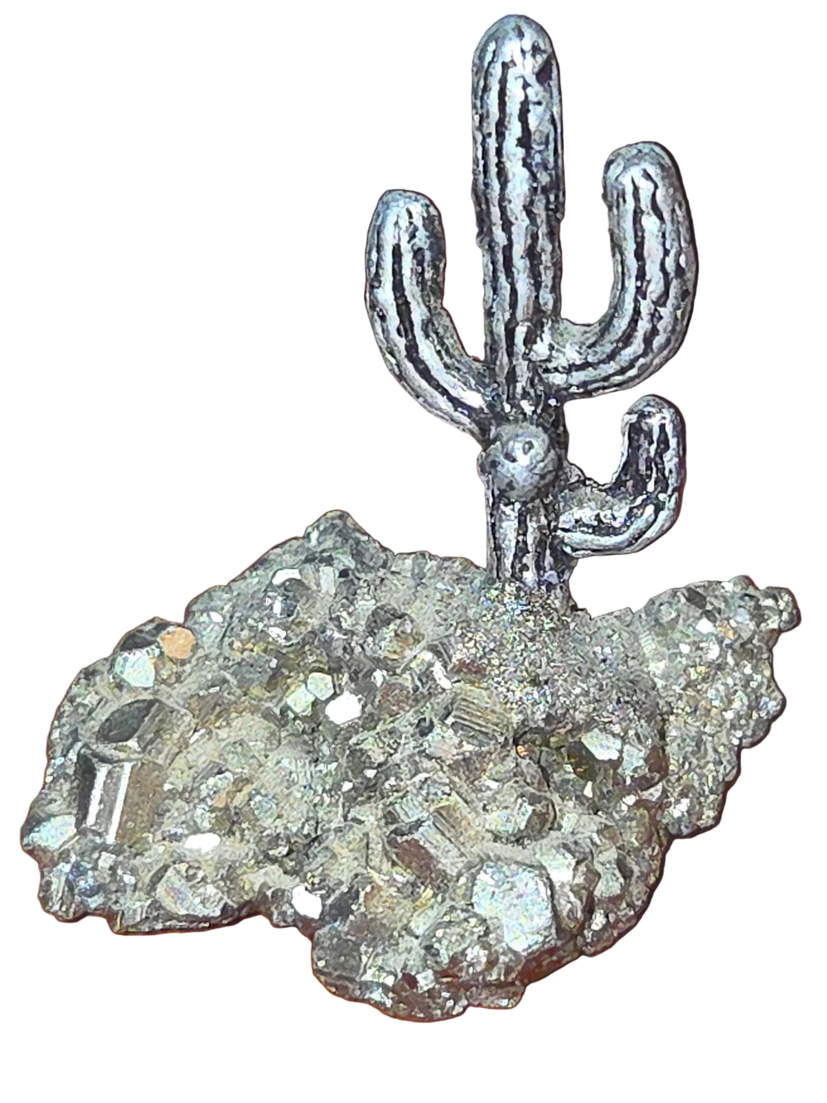 Vintage Pyrite Fool’s Gold with Cactus Tourist Souvenir