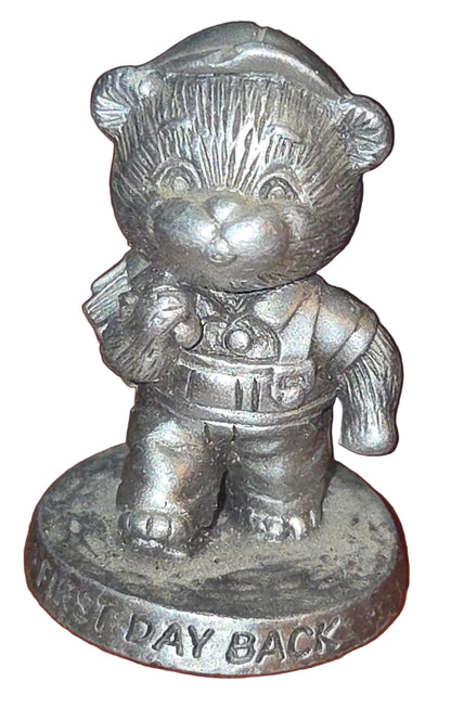 Vintage Avon Pewter Benjamin Bearington Little Bear First Day Back Summer is Over
