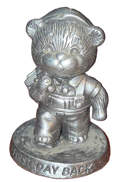 Vintage Avon Pewter Benjamin Bearington Little Bear First Day Back Summer is Over