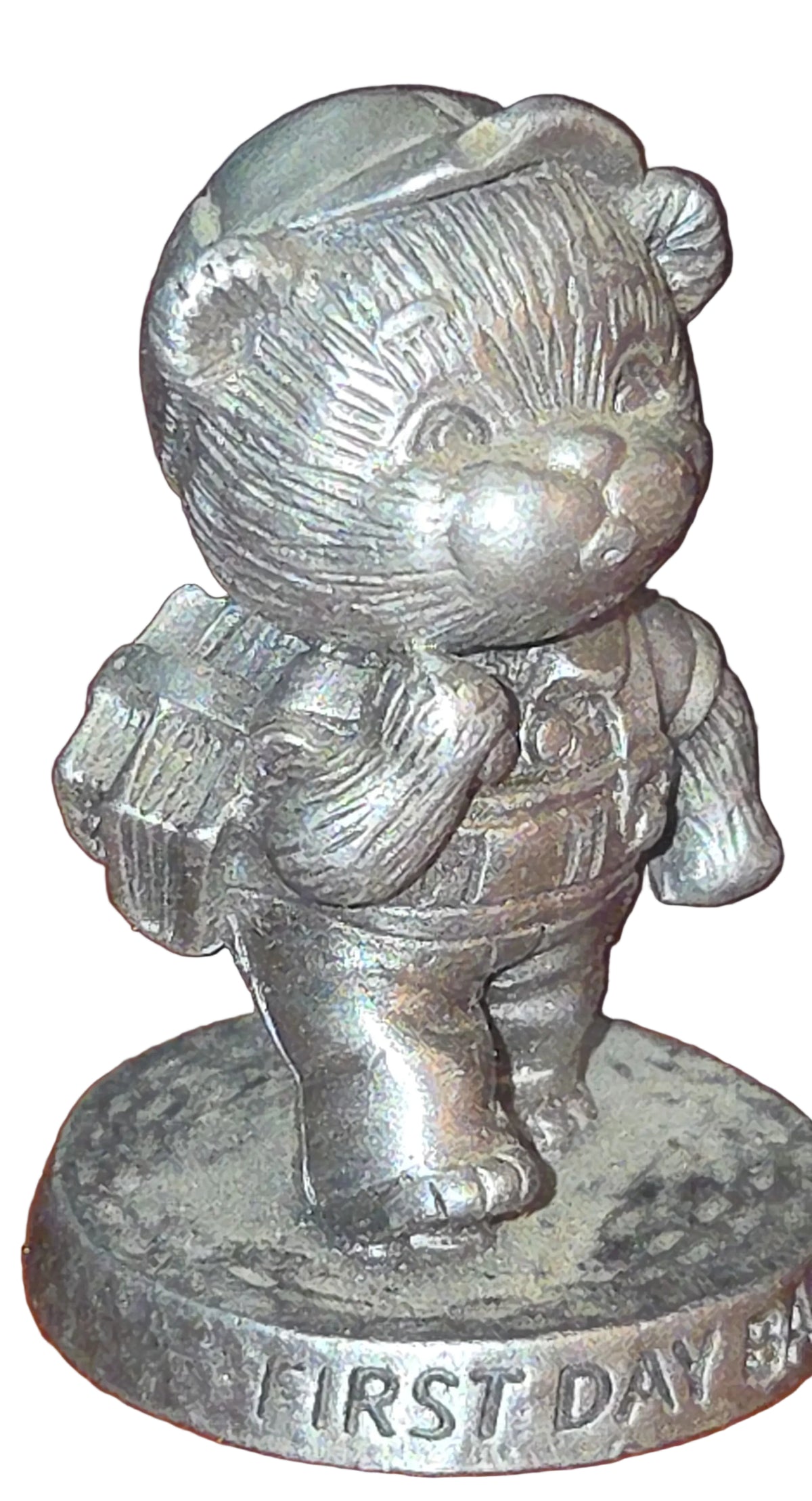Vintage Avon Pewter Benjamin Bearington Little Bear First Day Back Summer is Over