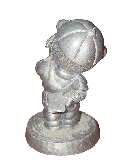 Vintage Avon Pewter Benjamin Bearington Little Bear Report Card Day Flowers