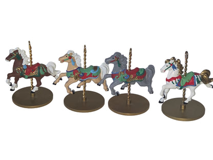 Vintage Hallmark Keepsake Ornanents Carousel Horses Complete Series Set of 4 No Boxes ho67