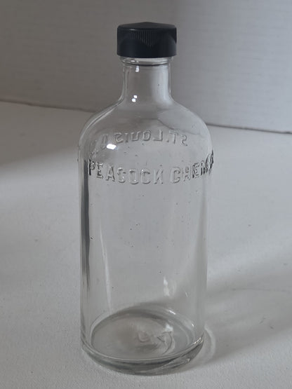 Vintage Medicine Bottle Peacock Chem. Co. St. Louis, USA 6 Inches tall Owens vmb11