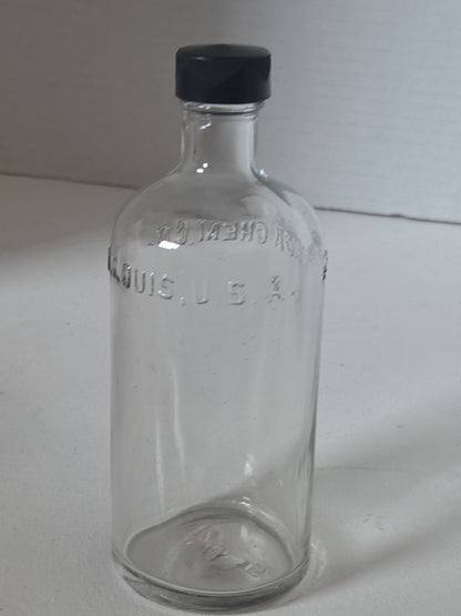 Vintage Medicine Bottle Peacock Chem. Co. St. Louis, USA 6 Inches tall Owens vmb11