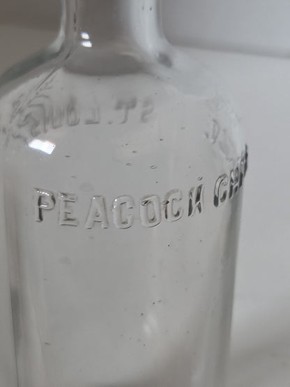 Vintage Medicine Bottle Peacock Chem. Co. St. Louis, USA 6 Inches tall Owens vmb11