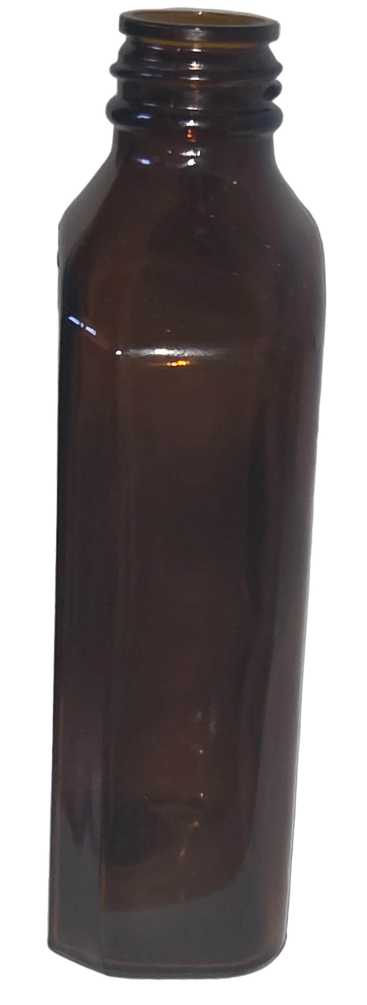 Vintage Medicine Bottle Mederne Oval Shape Amber Glass 8 oz 3vii vmb70