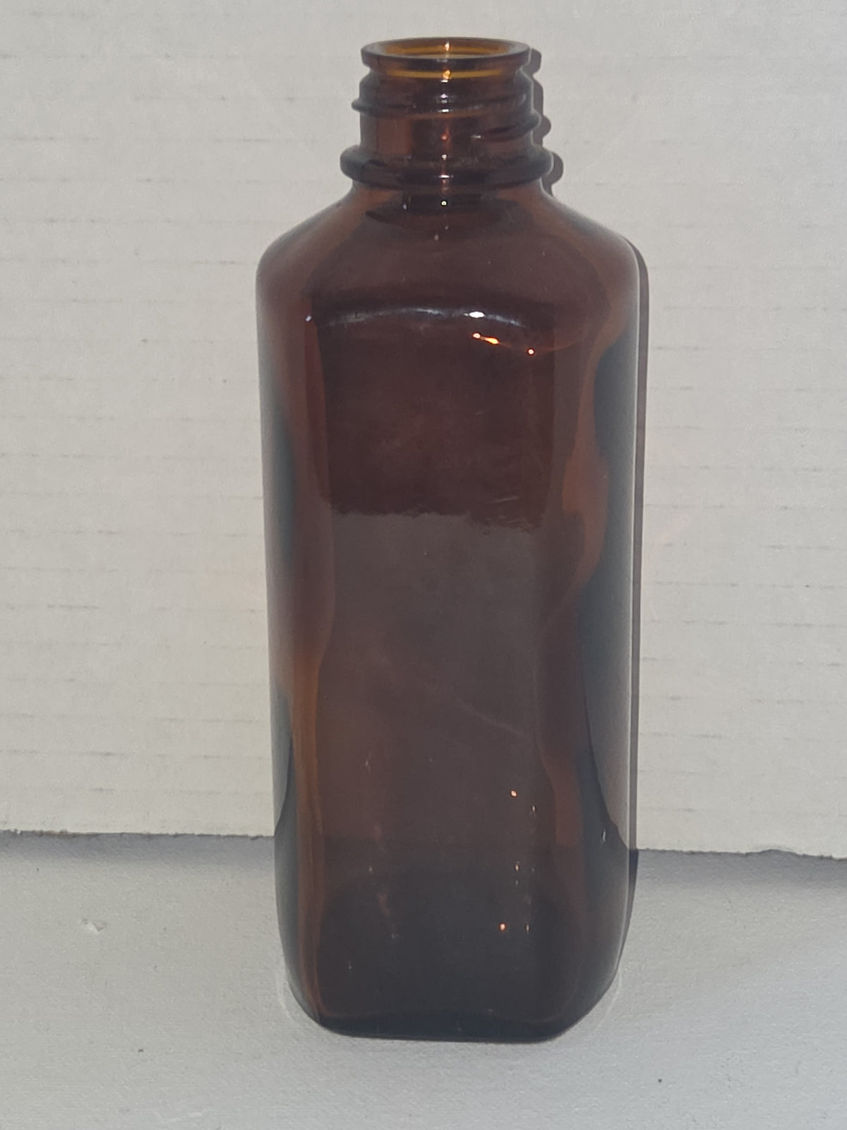 Vintage Medicine Bottle Amber Glass blake laboratory oval or Serum shaped