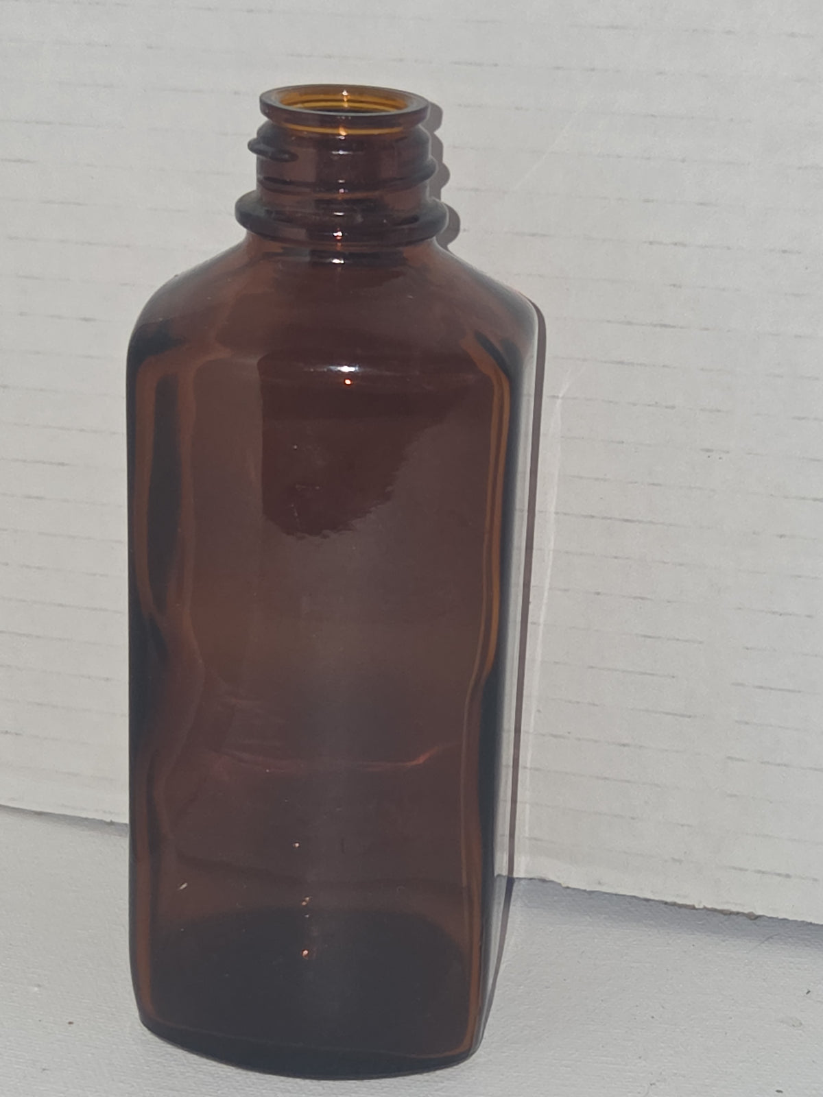 Vintage Medicine Bottle Amber Glass blake laboratory oval or Serum shaped