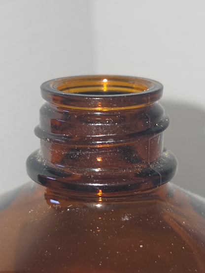 Vintage Medicine Bottle Amber Glass blake laboratory oval or Serum shaped