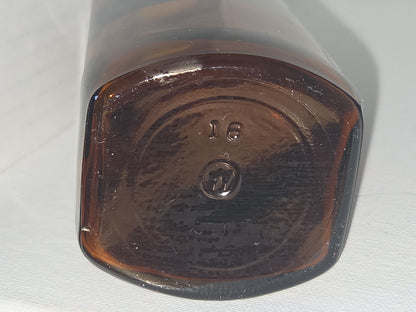 Vintage Medicine Bottle Amber Glass blake laboratory oval or Serum shaped
