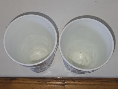 Vintage Milk Glass Indiana Glass Colony Harvest Grape Pattern Set of two 12 oz Water Glass