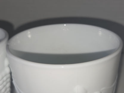 Vintage Milk Glass Indiana Glass Colony Harvest Grape Pattern Set of two 12 oz Water Glass