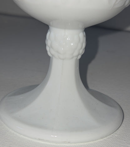 Vintage Milk Glass Indiana Glass Colony Harvest Grape Pattern Footed Water Goblets Set Of 2