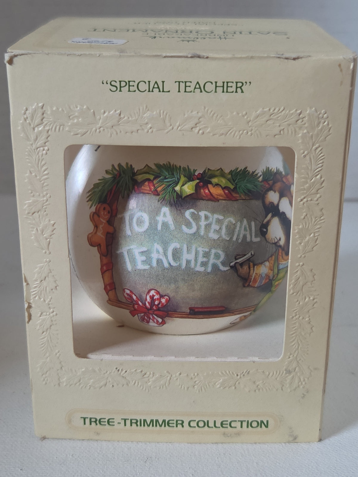 Vintage Hallmark Christmas Satin Ornament 1979 To A Special Teacher Racoon (Copy)