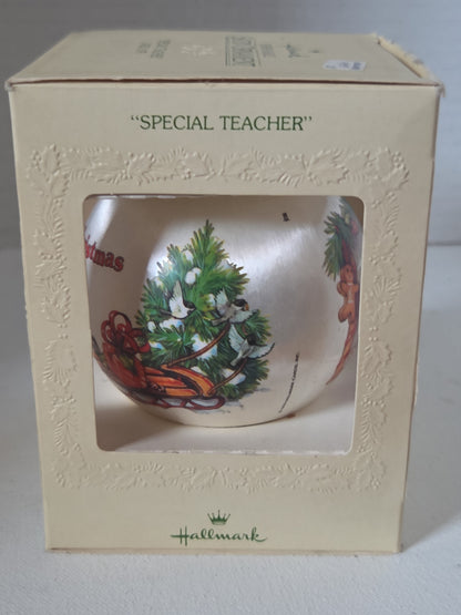 Vintage Hallmark Christmas Satin Ornament 1979 To A Special Teacher Racoon (Copy)