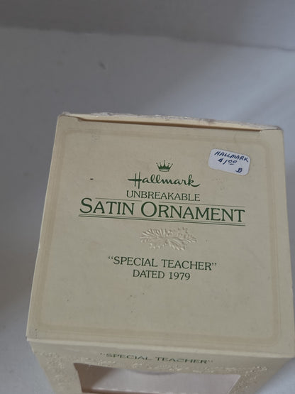 Vintage Hallmark Christmas Satin Ornament 1979 To A Special Teacher Racoon (Copy)