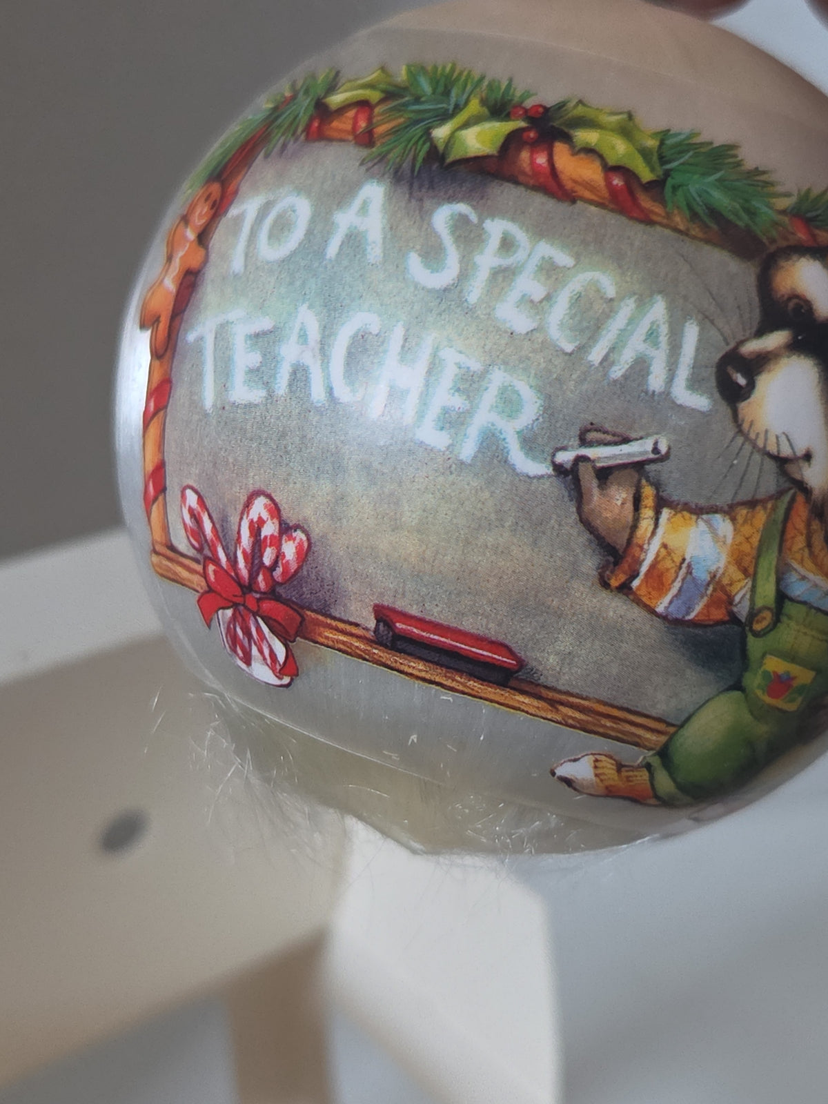 Vintage Hallmark Christmas Satin Ornament 1979 To A Special Teacher Racoon (Copy)