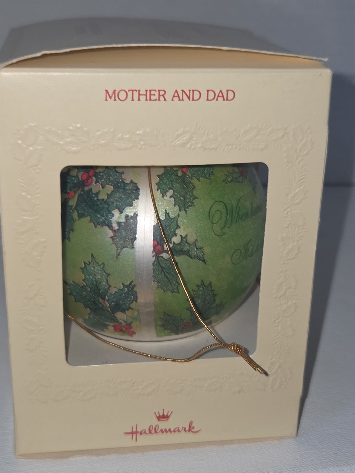 Vintage Hallmark Tree-Trimmer Glass Ornament Mother And Dad Dated 1980 Tree Trimmer Collection 1980 (Copy)