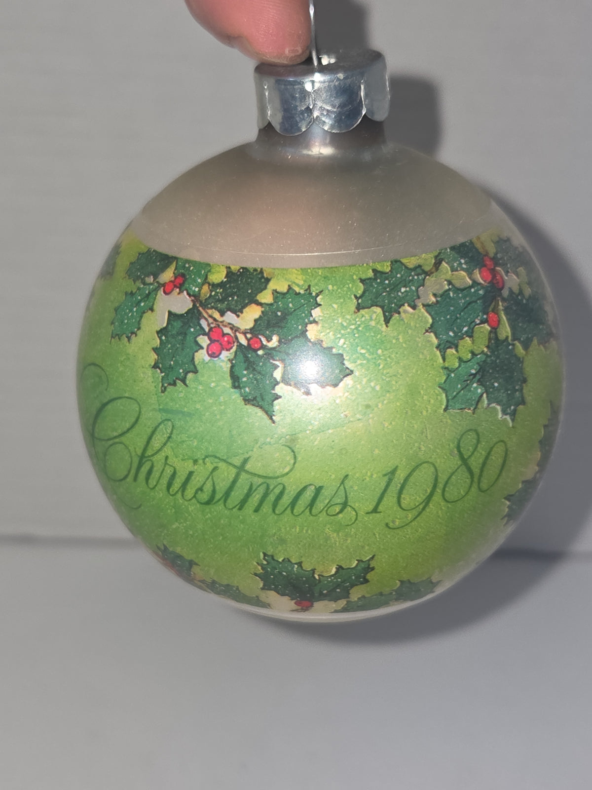 Vintage Hallmark Tree-Trimmer Glass Ornament Mother And Dad Dated 1980 Tree Trimmer Collection 1980 (Copy)