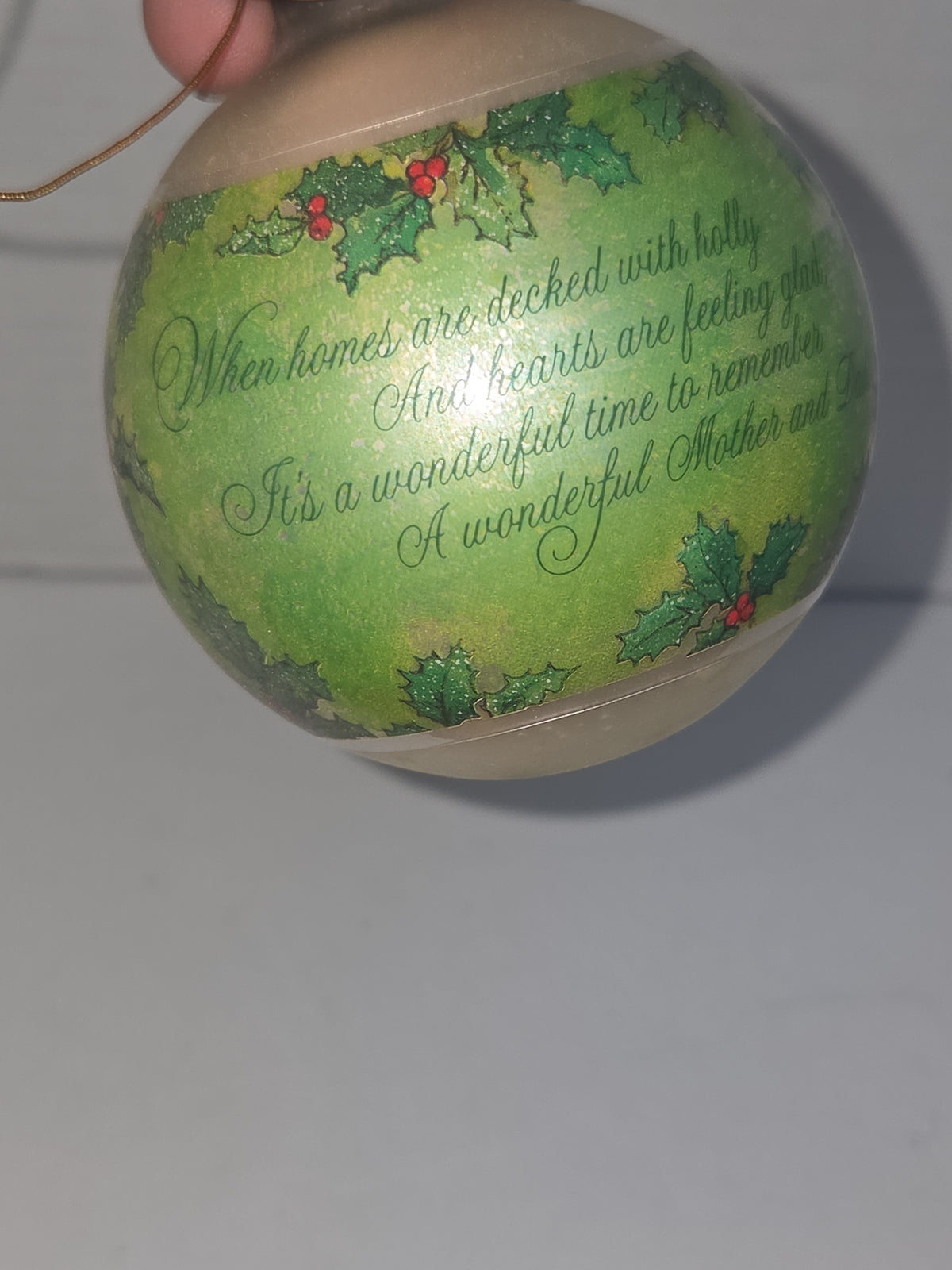 Vintage Hallmark Tree-Trimmer Glass Ornament Mother And Dad Dated 1980 Tree Trimmer Collection 1980 (Copy)
