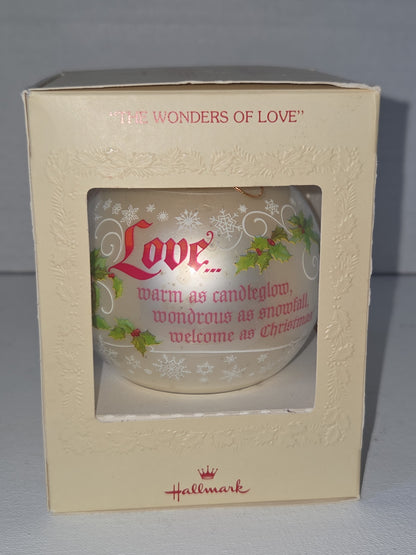 Vintage Hallmark Tree-Trimmer Glass Ornament 1979 Hallmark Glass Ornament The Wonders Of Love (Copy)