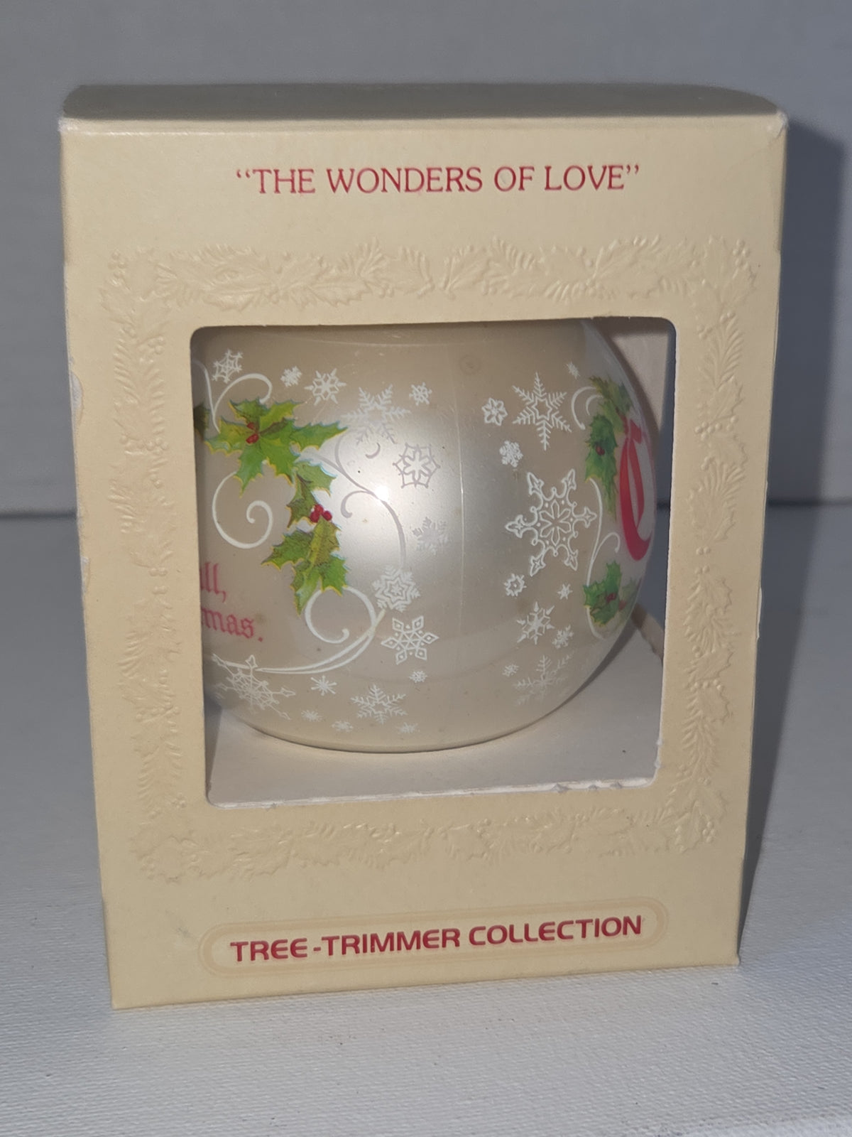 Vintage Hallmark Tree-Trimmer Glass Ornament 1979 Hallmark Glass Ornament The Wonders Of Love (Copy)