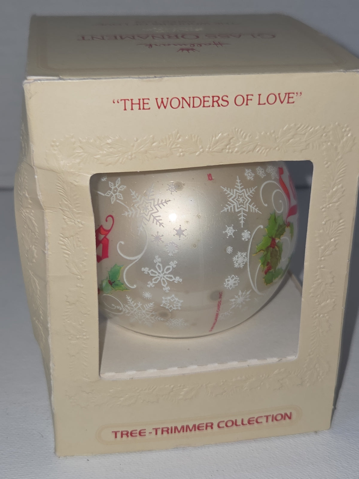 Vintage Hallmark Tree-Trimmer Glass Ornament 1979 Hallmark Glass Ornament The Wonders Of Love (Copy)