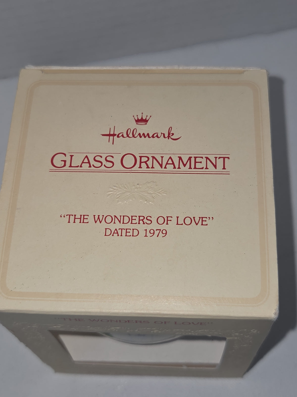 Vintage Hallmark Tree-Trimmer Glass Ornament 1979 Hallmark Glass Ornament The Wonders Of Love (Copy)