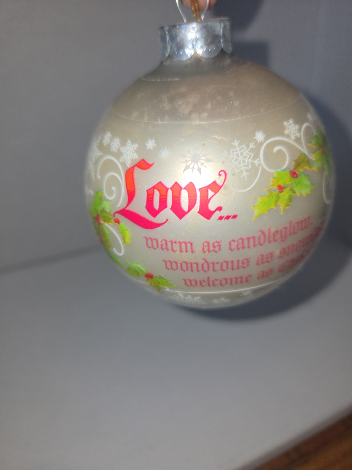 Vintage Hallmark Tree-Trimmer Glass Ornament 1979 Hallmark Glass Ornament The Wonders Of Love (Copy)