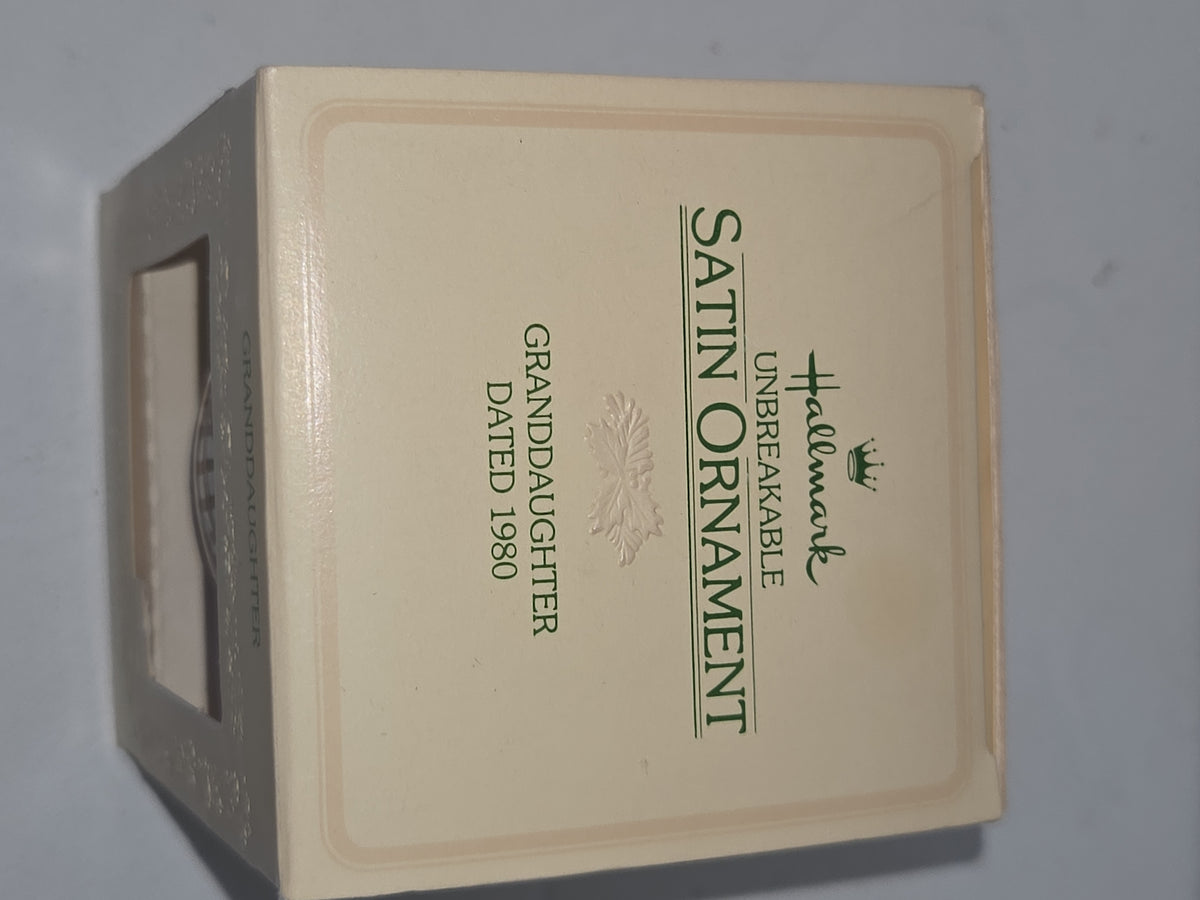 Vintage Hallmark Ornament for Granddaughter Girl Christmas Satin Round Ball 1980 (Copy)