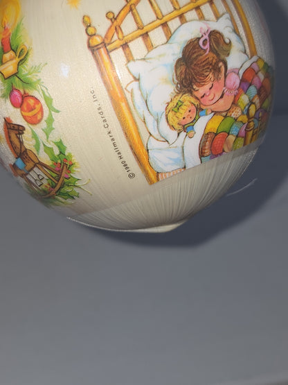 Vintage Hallmark Ornament for Granddaughter Girl Christmas Satin Round Ball 1980 (Copy)