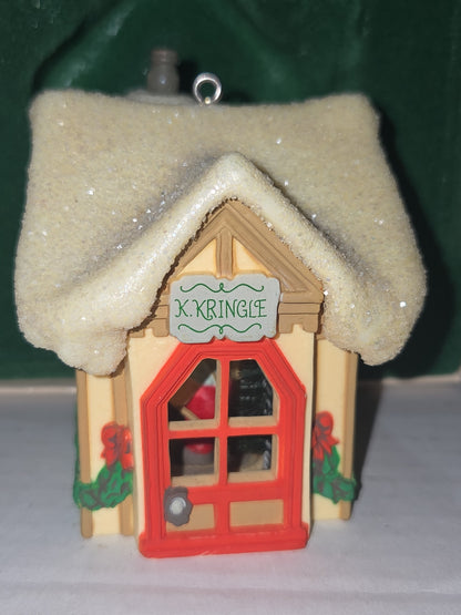 Vintage Hallmark Keepsake Ornament Workshop Santa's with Box 1982