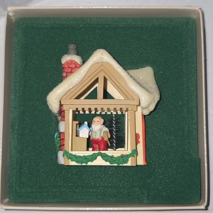 Vintage Hallmark Keepsake Ornament Workshop Santa's with Box 1982