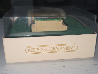 Vintage Hallmark Keepsake Ornament Workshop Santa's with Box 1982