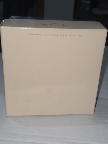 Vintage Hallmark Keepsake Ornament Workshop Santa's with Box 1982
