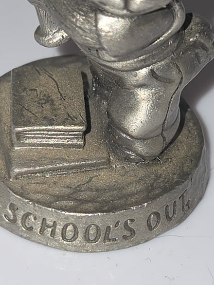 Vintage Avon Pewter Benjamin Bearington Little Bear Schools Out Baseball No Box