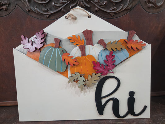 Fall Pumpkin Leaves Insert for Envelope Door Sign *sign sold seperately*
