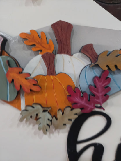 Fall Pumpkin Leaves Insert for Envelope Door Sign *sign sold seperately*