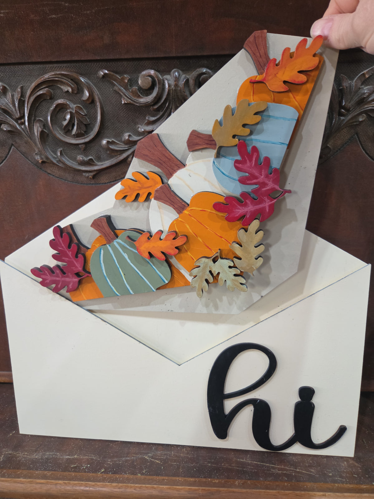 Fall Pumpkin Leaves Insert for Envelope Door Sign *sign sold seperately*