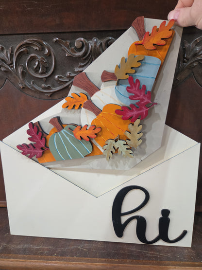 Fall Pumpkin Leaves Insert for Envelope Door Sign *sign sold seperately*